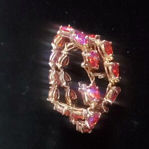 UTC 925 Thailand Sterling Silver  Hot Pink Topaz Bracelet 17.5 Grms.